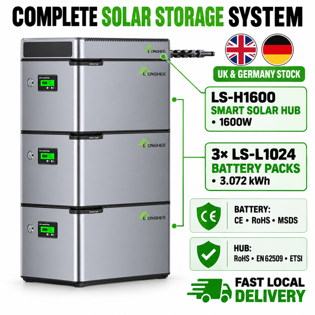 LIONSHEE LS-L1024 Batterie 1024 Wh Pour Système Solaire De Balcon Plug And Play Avec LS-H1600 Smart Solar Hub