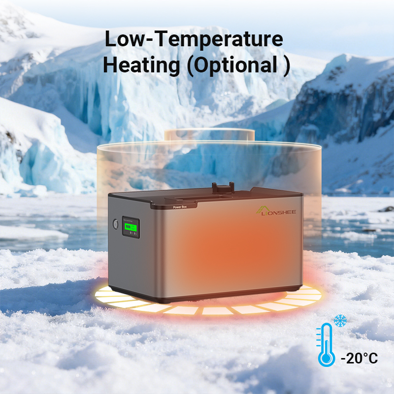 LIONSHEE LS-L1024 Batterie LiFePO4 51,2 V 1024 Wh, IP65, 6000 Cycles, Chauffage Basse Température Et Extinction Incendie En Option