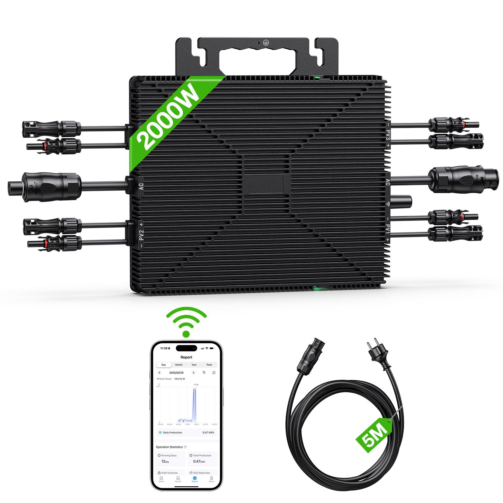 LIONSHEE LS-2000M Micro-onduleur Solaire 2000W Avec WiFi, 4 MPPT Et Expédition Depuis Un Entrepôt En Allemagne Ou Au Royaume-Uni