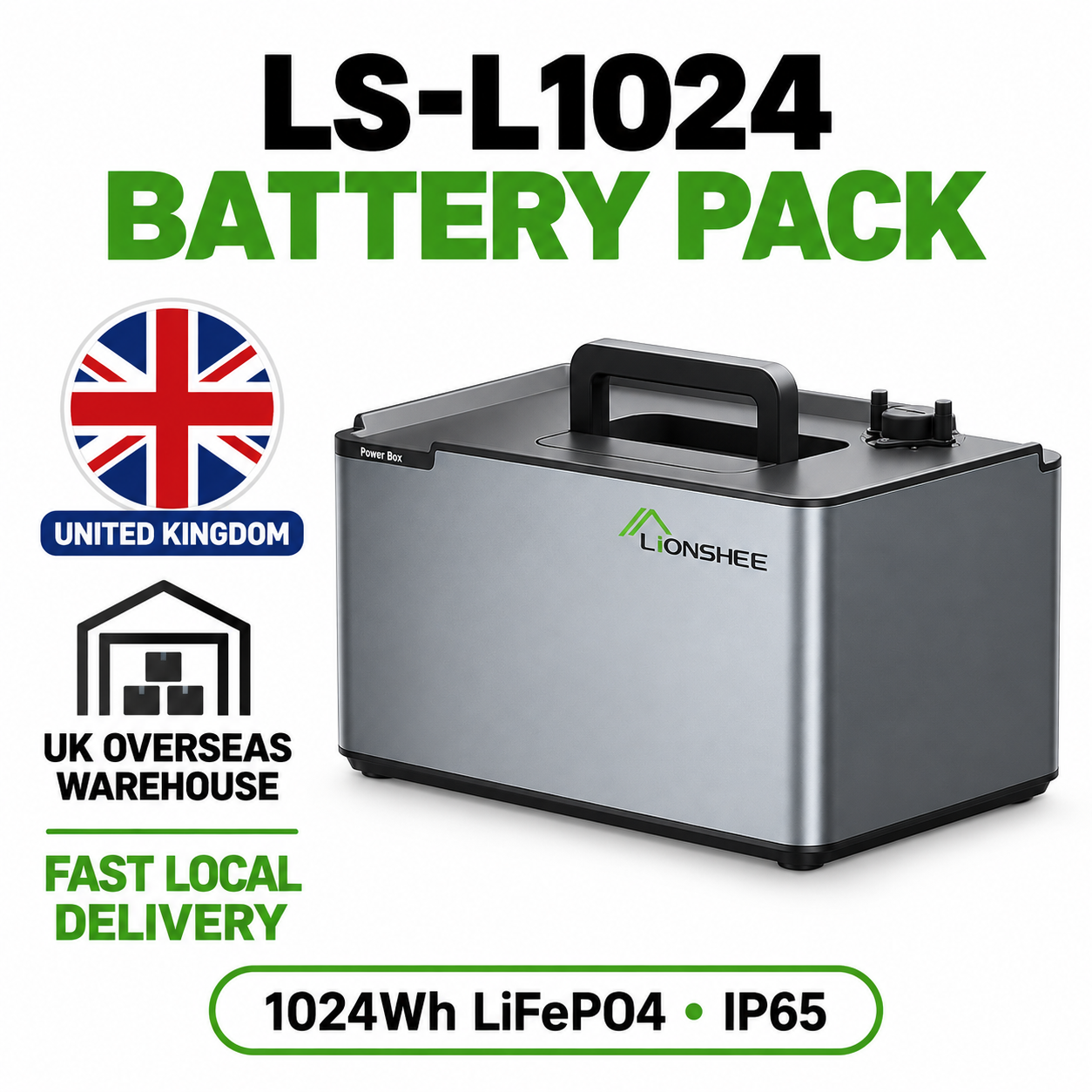 LIONSHEE LS-L1024 Power Box LiFePO4 1024 Wh En Stock Entrepôts Allemagne Et Royaume-Uni, CE RoHS MSDS, Livraison Rapide