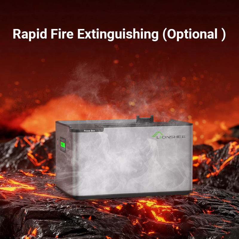 LIONSHEE LS-L1024 Batterie LiFePO4 51,2 V 1024 Wh, IP65, 6000 Cycles, Chauffage Basse Température Et Extinction Incendie En Option
