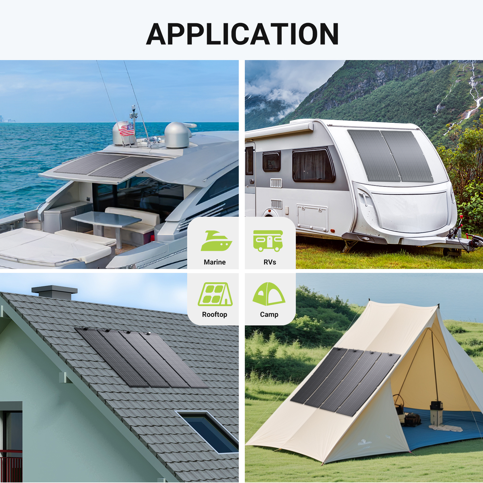 LIONSHEE LS-240W Panneau Solaire Flexible 240W Monocristallin Léger, Expédition Depuis Un Entrepôt En Allemagne Ou Au Royaume-Uni