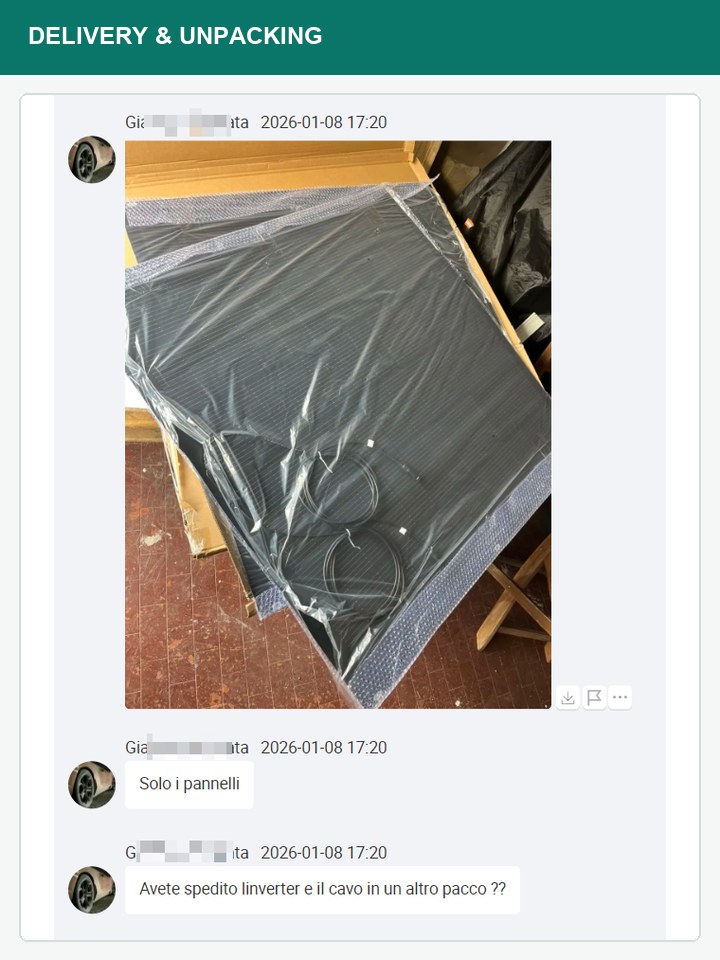 Panneaux flexibles apr&egrave;s livraison